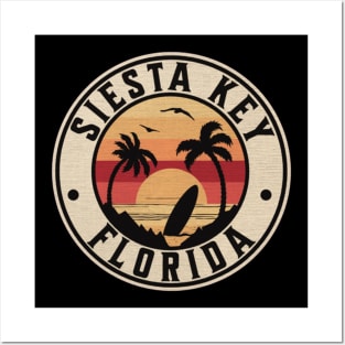 Siesta Key Beach, Florida, Palm Trees Sunset Posters and Art